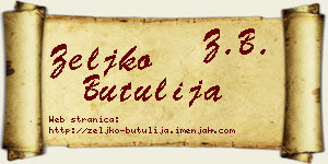 Željko Butulija vizit kartica